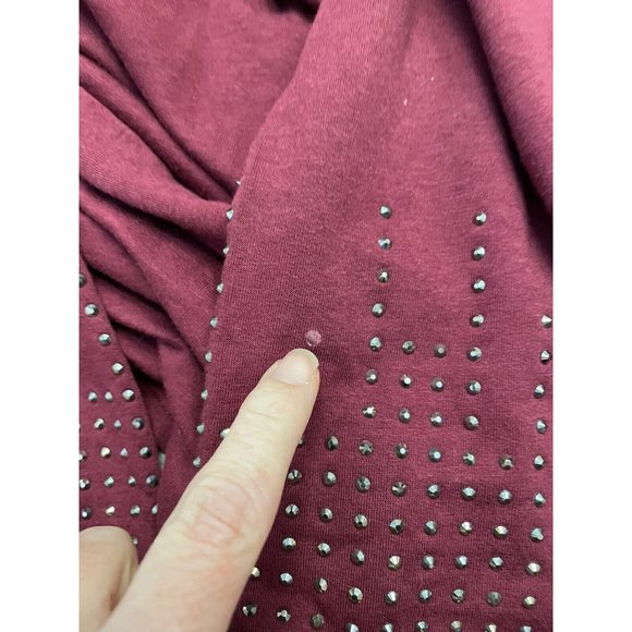 Torrid Pullover Mini Dress French Terry Embellished Burgundy Size 1 - Picture 5 of 12